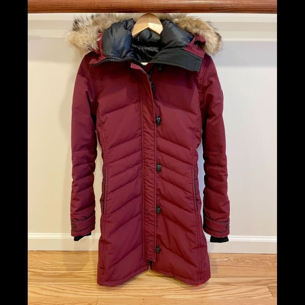 Canada Goose Lorette Heritage Black Label Parka, Bordeaux w/Goose Bump Extension